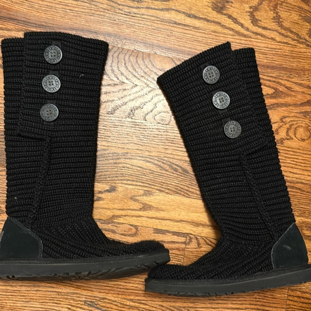 Ugg sweater boots. Can be worn high or folded over.  Excellent condition. Black